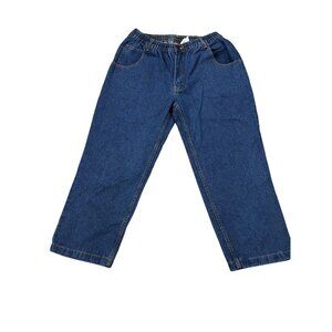 Casual Joe Haband Mens Relaxed Fit Elastic Waist Jeans 34X Short  Blue